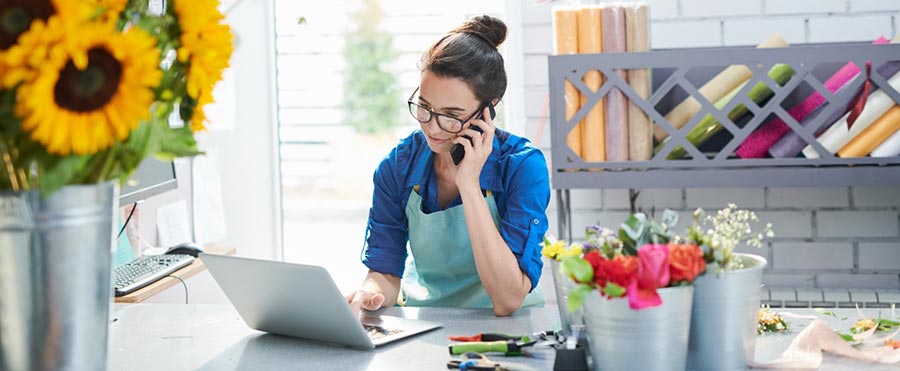 The lady on phone calling IT Support